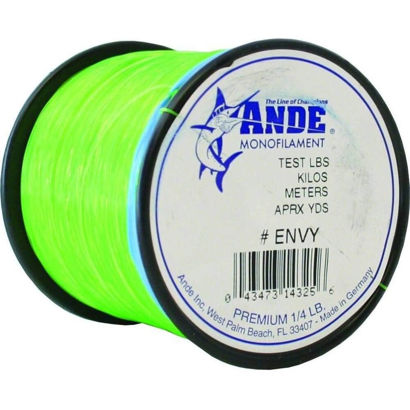 Ande Monofilament Line (Envy Green, 12 -Pounds test, 1/4# spool)