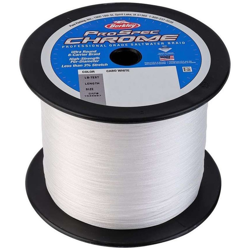 Berkley ProSpec Chrome Premium Saltwater Braid, 40lb, 2500yd, Cabo White