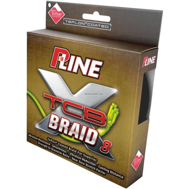P-Line 8-Carrier Teflon Coated Braided Line (15-80lb, 150-300yd, Hi-Vis Yellow)