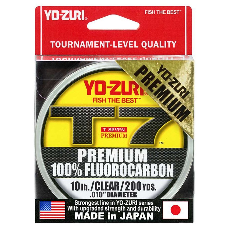 Yo-Zuri T-7 Premium Fluorocarbon Line (6lb-25lb, 200yd, Clear)