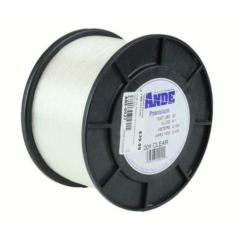 Ande A1-20C Premium Mono Line 1lb Spool 20lb 2400yd Clear