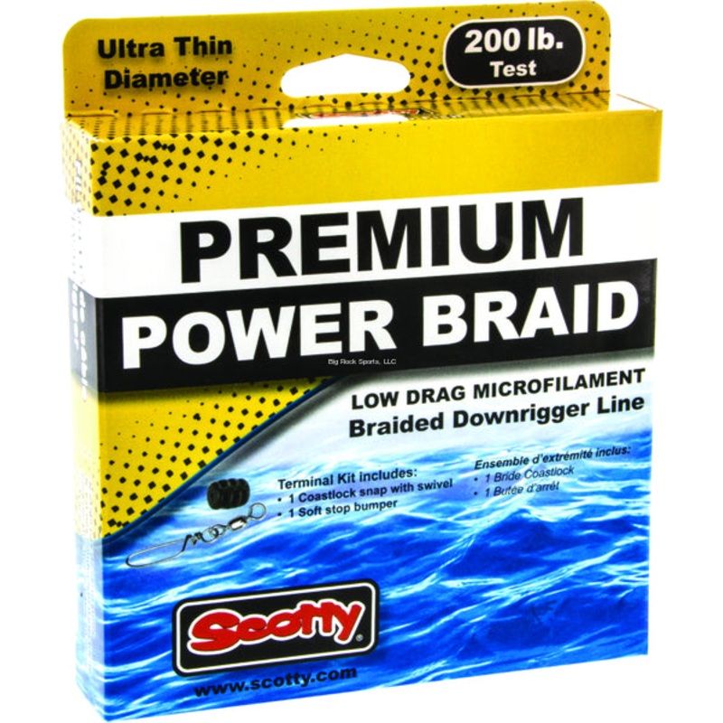 Scotty Premium Braided Downrigger Line 200Lb 400Ft Spool w/Kit