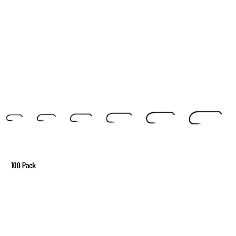 TMC 100B Dry Fly Hook, 100 Pack Black Nickel