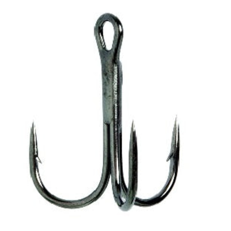 Eagle Claw Treble Round Bend 3X Black Platinum 5ct Size 8