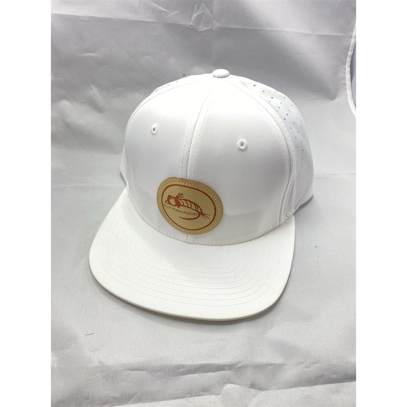 Fly Fish Food Golf Logo Hat - White
