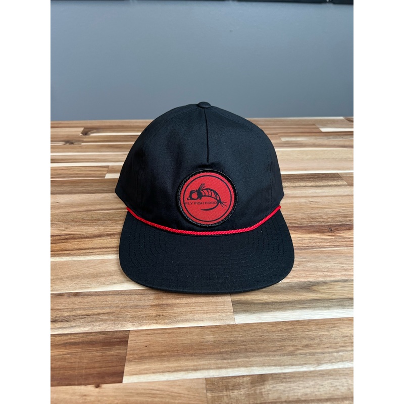 Fly Fish Food Logo Hat - Black/Red Band