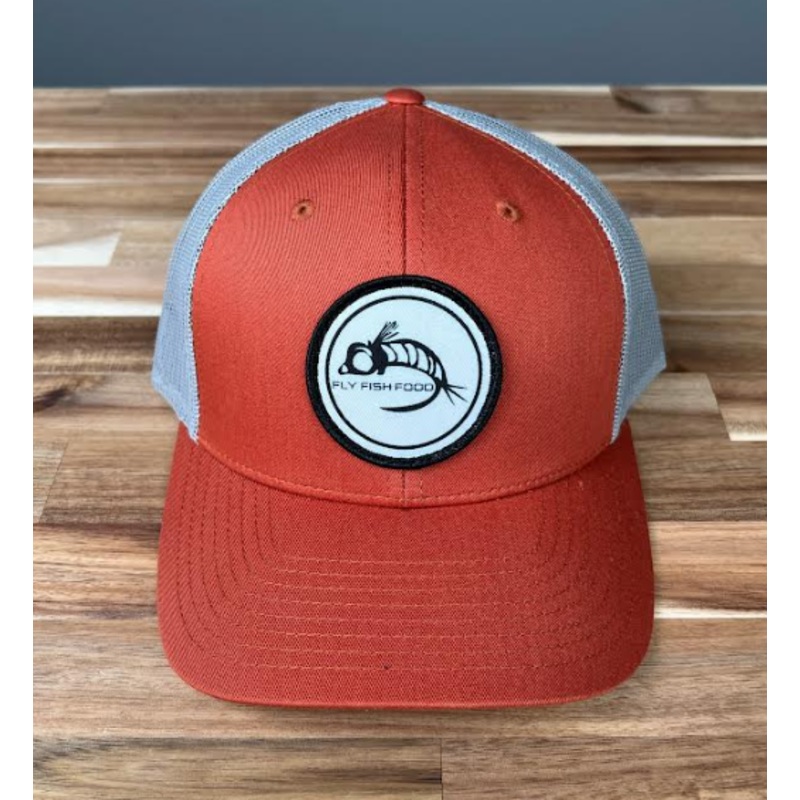 Fly Fish Food Logo Hat - Dark Orange/Aluminium