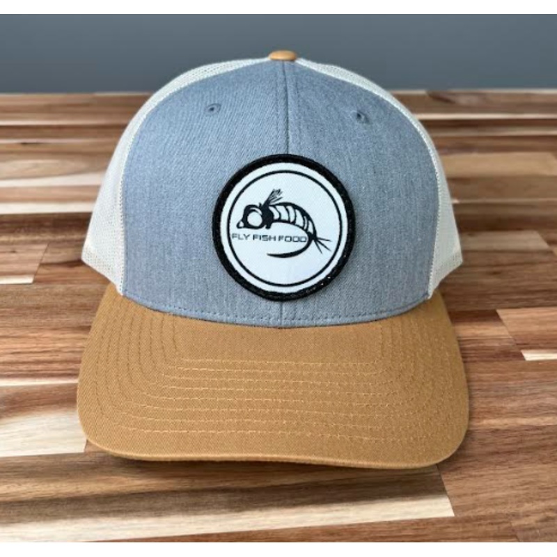 Fly Fish Food Logo Hat - Heather Grey/Birch/Biscuit