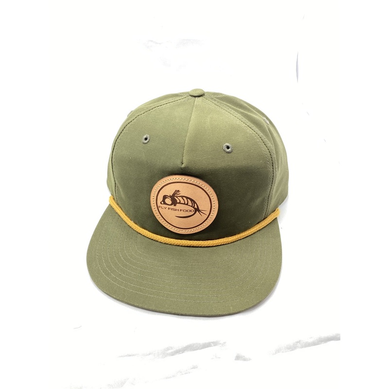 Fly Fish Food Pinch Front Relaxed Logo Hat - Olive
