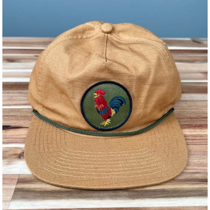 Fly Fish Food Rooster Patch Hat - Light Brown