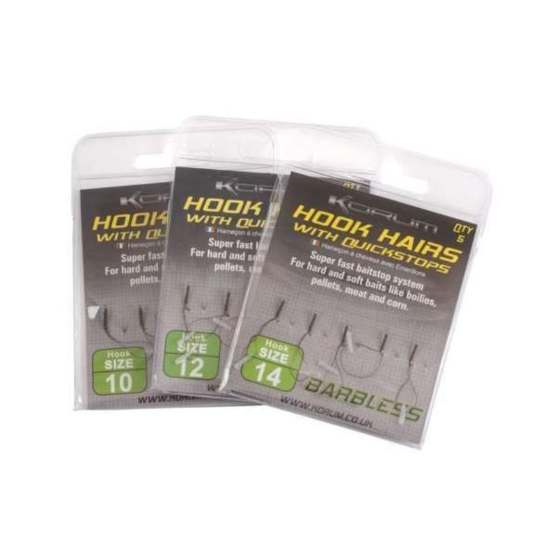 Korum Hook Hairs with Quickstops