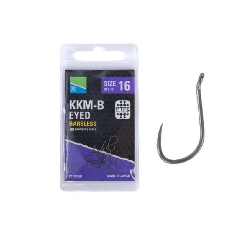 Preston KKM-B Eyed Barbless Match Hooks