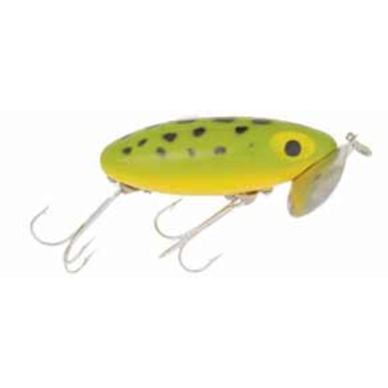 Arbogast Jitterbug 3/8oz Frog Yellow Belly