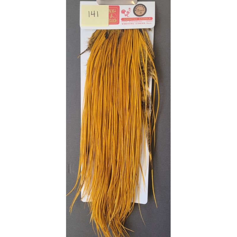 Flash Sale Hackle 141 - Whiting Saddle Bronze - White dyed Copper Olive (size 18-20)