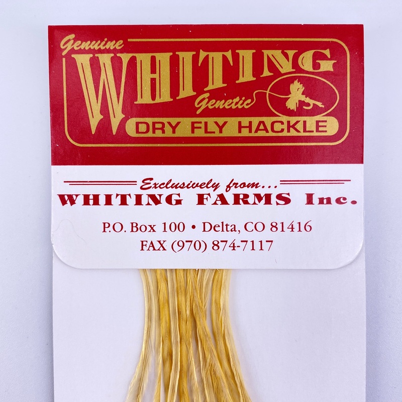 Whiting 100 Pack Dry Fly Hackle  - Light Ginger - 18