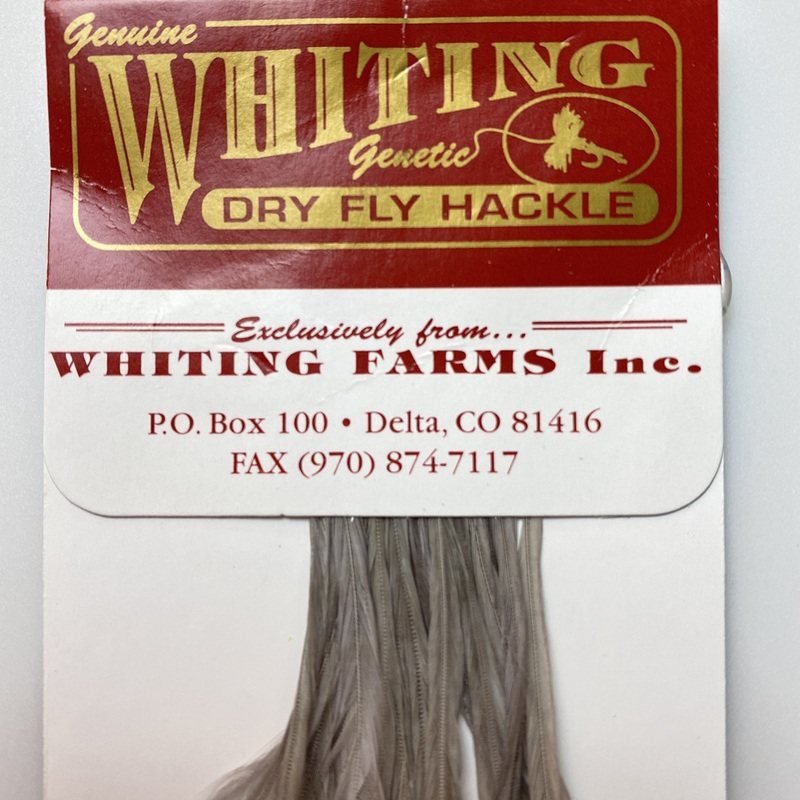 Whiting 100 Pack Dry Fly Hackle  - Medium Dun - 12