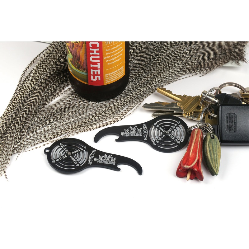 Hareline Bottle Opener & Hackle Gauge Key