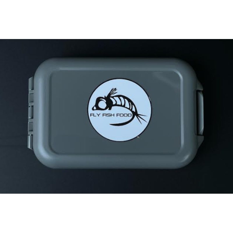 Fly Fish Food Logo Fly Box - Gray Double Sided, Medium W/Dry Fly Foam