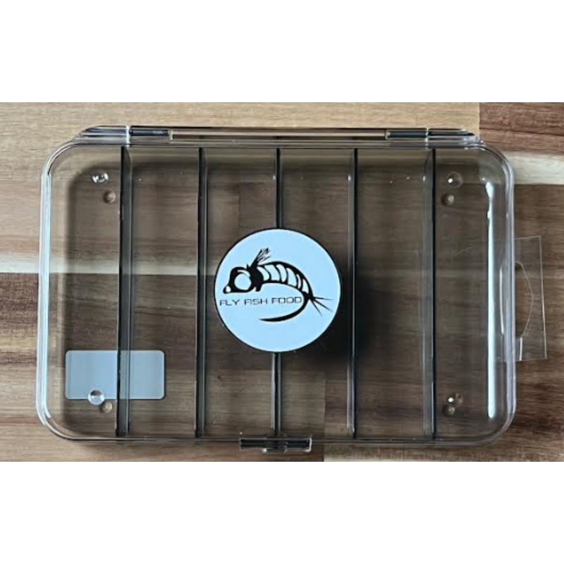Fly Fish Food Logo Fly Box, Ultra Clear 6 Compartments, Large