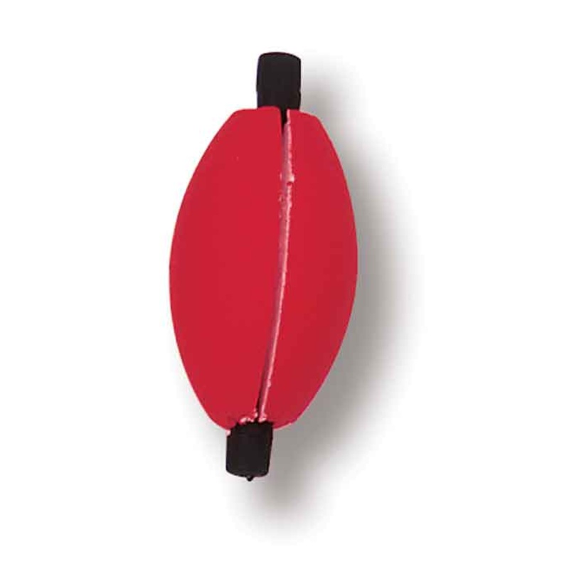 Betts Peg Foam Float Oval w/slit 2.50in 100ct Red/White