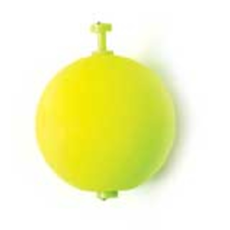 Eagle Claw Float Round Foam Weighted Snap-On Chartreuse 2ct 1"