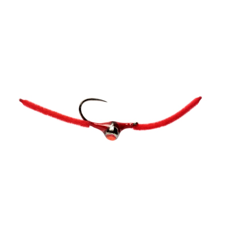 Croston's Chenille Worm Red Barbless