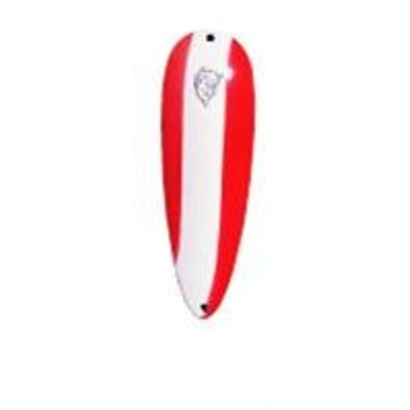 Dardevle Skeeter Spoon, 1516 X 38, 132 Oz RedWhite Stripe, Nickel Back