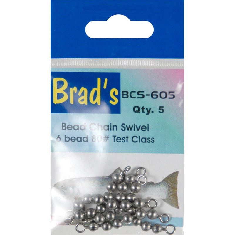 Brad's Fish Tales Freshwater Fishing Bead Chain Swivel 1/8 Beads 5-Pack