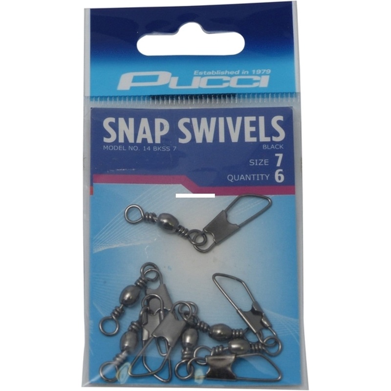Pucci 14-BKSS-7-6PK Snap Swivel