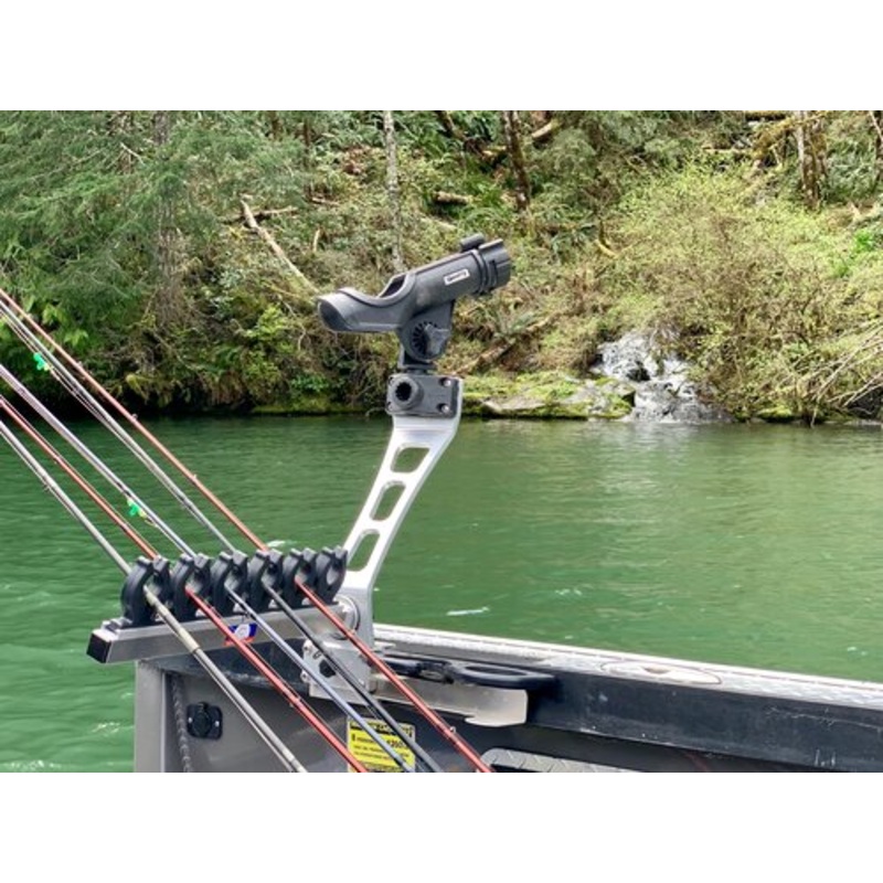 FishEng 15" Bent Aluminum Rod Extension with S&C Rod Rack - Anodized Finish