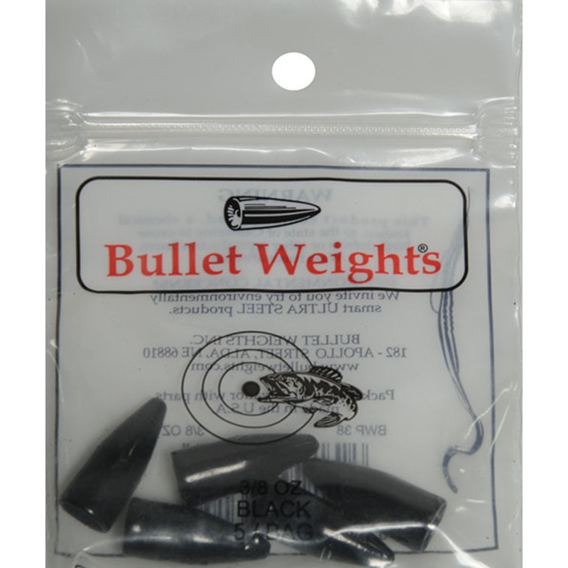 Bullet Weights Painted Sinker  5 Piece, Black