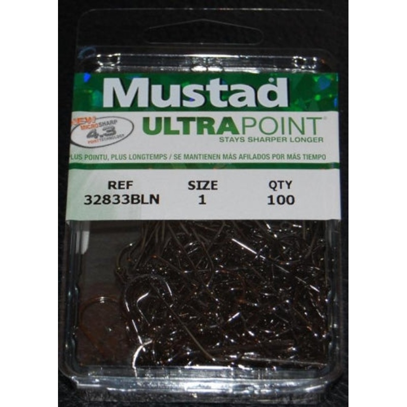 Mustad 32833NP-BN Ultra Point 90 Degree 2X Stron Jig Hooks