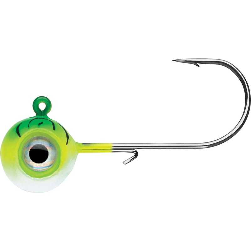 Vmc Neon Moon Eye Jig 2/0 Hook 4 Pack One Size 0.75 Oz Green Fire Uv
