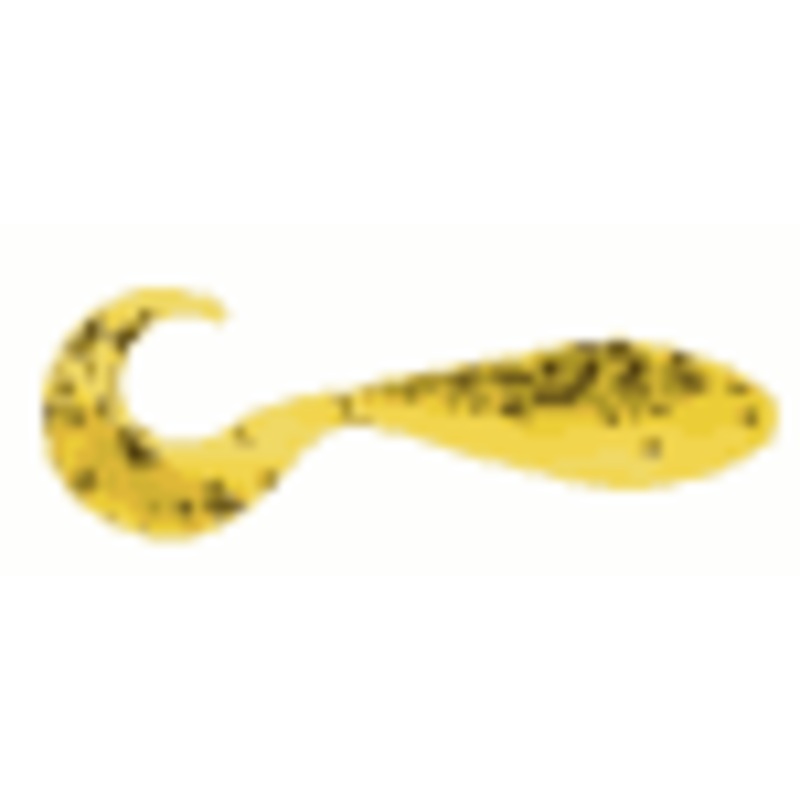 Bass A Curly Shad 2" 10ct Chartreuse Pepper