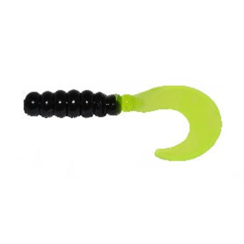 Big Bite Fat Grub 2" 10ct Black/Chartreuse