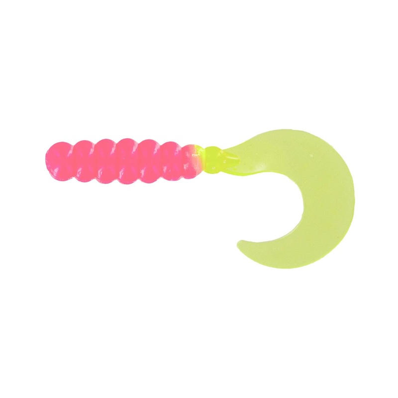 Big Bite Fat Grub 2in 10ct Bubble Gum/Chartreuse