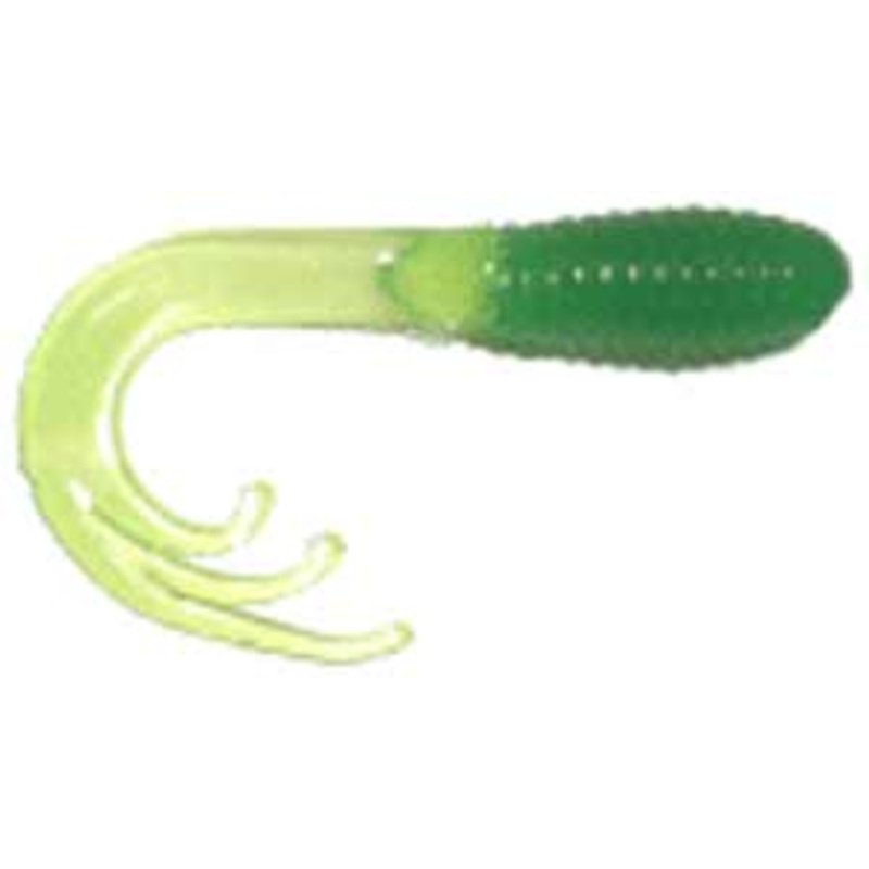 Big Bite Triple Tip Grub 2" 10ct Green Chartreuse TIp