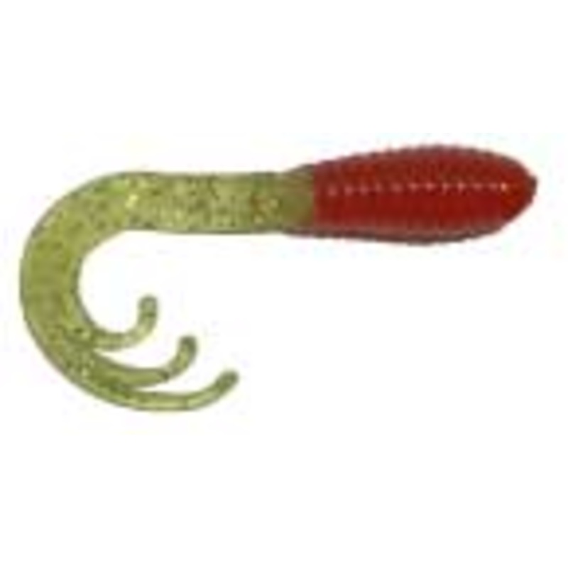 Big Bite Triple Tip Grub 2" 10ct Red/Chartreuse