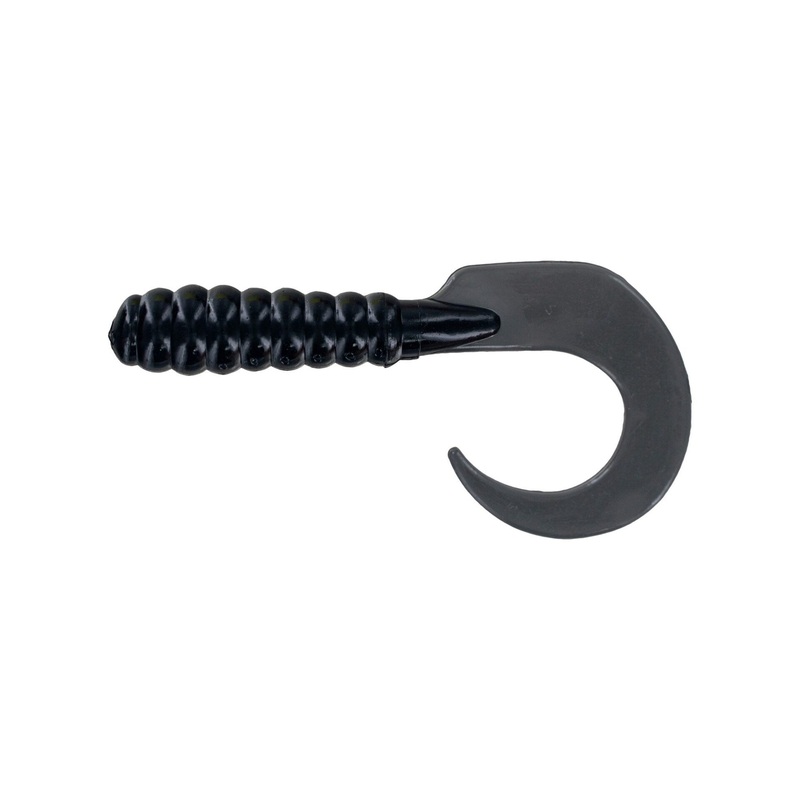 Big Bite Curl Tail Grub 2in 10ct Black