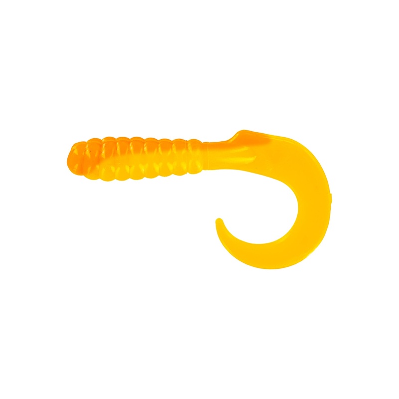 Big Bite Curl Tail Grub 2in 10ct Chartreuse White Core