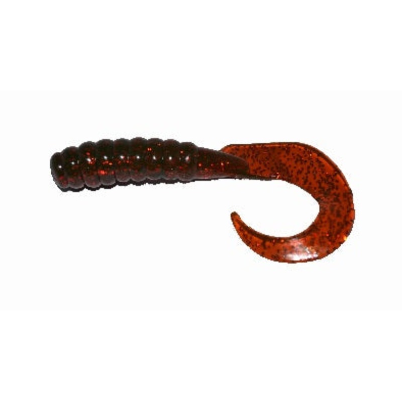 Big Bite Curl Tail Grub 2in 10ct Motor Oil Fire