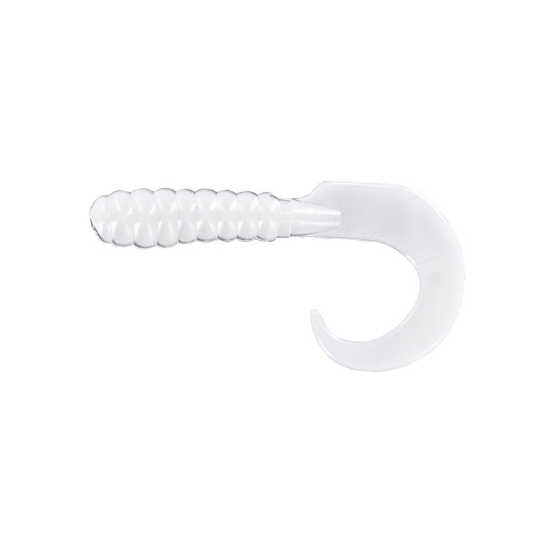 Big Bite Curl Tail Grub 2in 10ct White