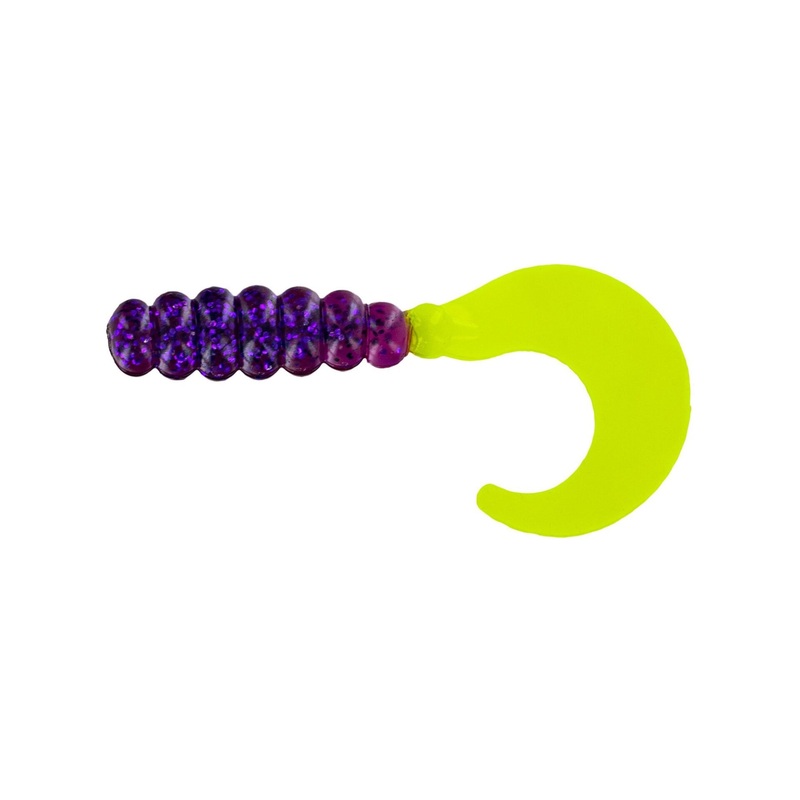 Big Bite Fat Grub 2in 10ct Purple Glitter/Opague Chart