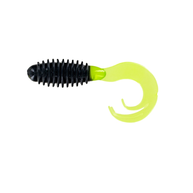 Big Bite Ring Triple Grub 2in 10ct Black/Chartreuse