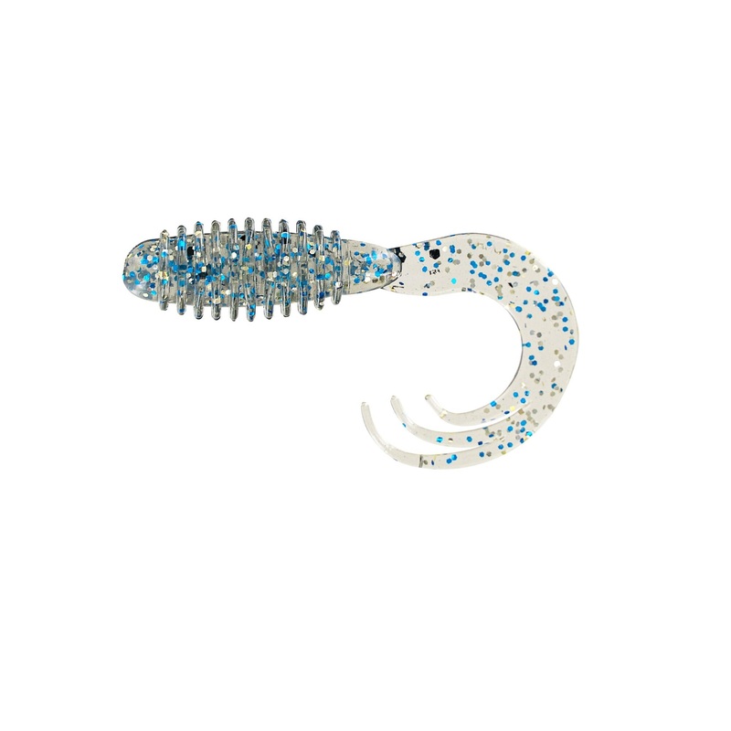Big Bite Ring Triple Grub 2in 10ct Blue Glitter