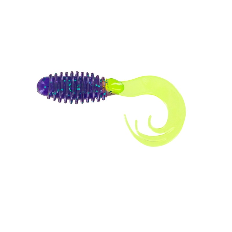 Big Bite Ring Triple Grub 2in 10ct June Bug Chartreuse