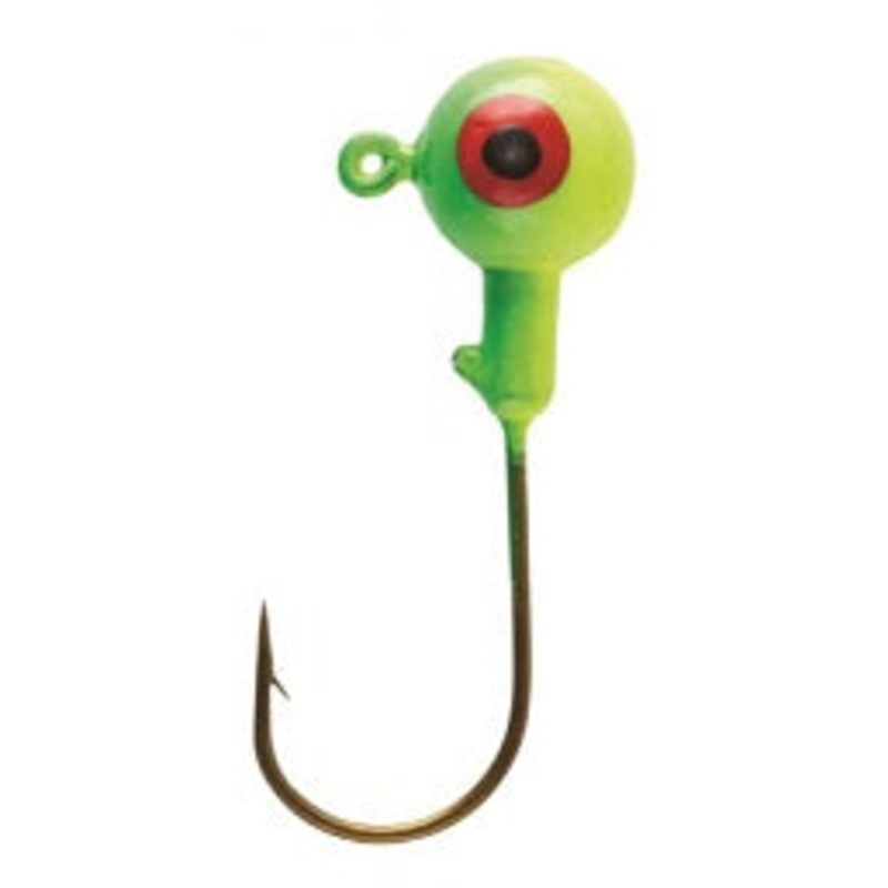 Eagle Claw Jig Head 1/8 10ct Lime/Chart