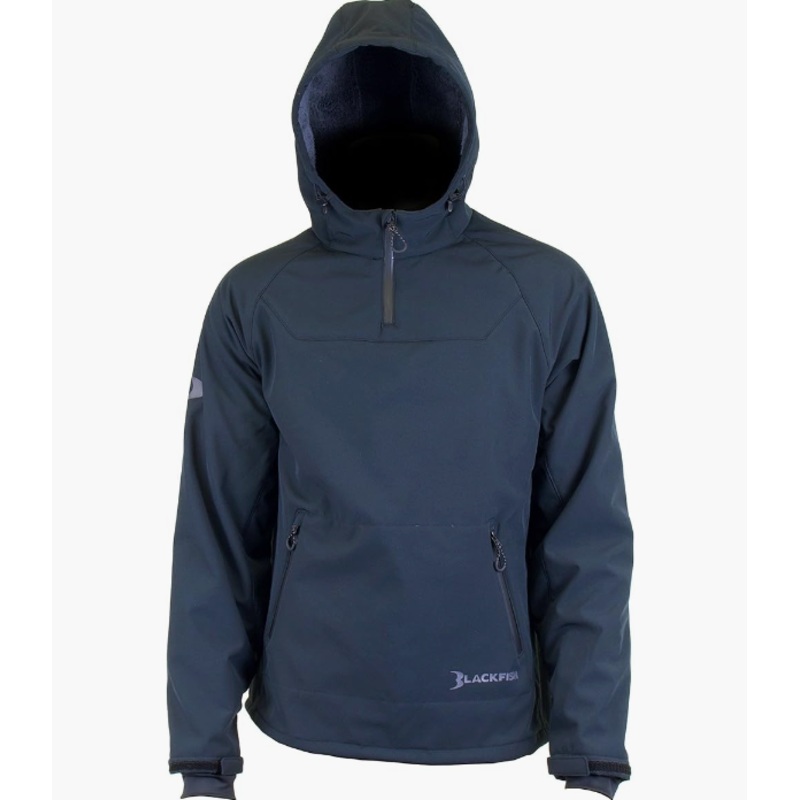 Blackfish Men's Gale Softshell Pullover, Black/Black, XX-Large