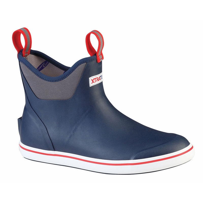 Xtratuf Men's Full Rubber Deck Boot, Navy/Red