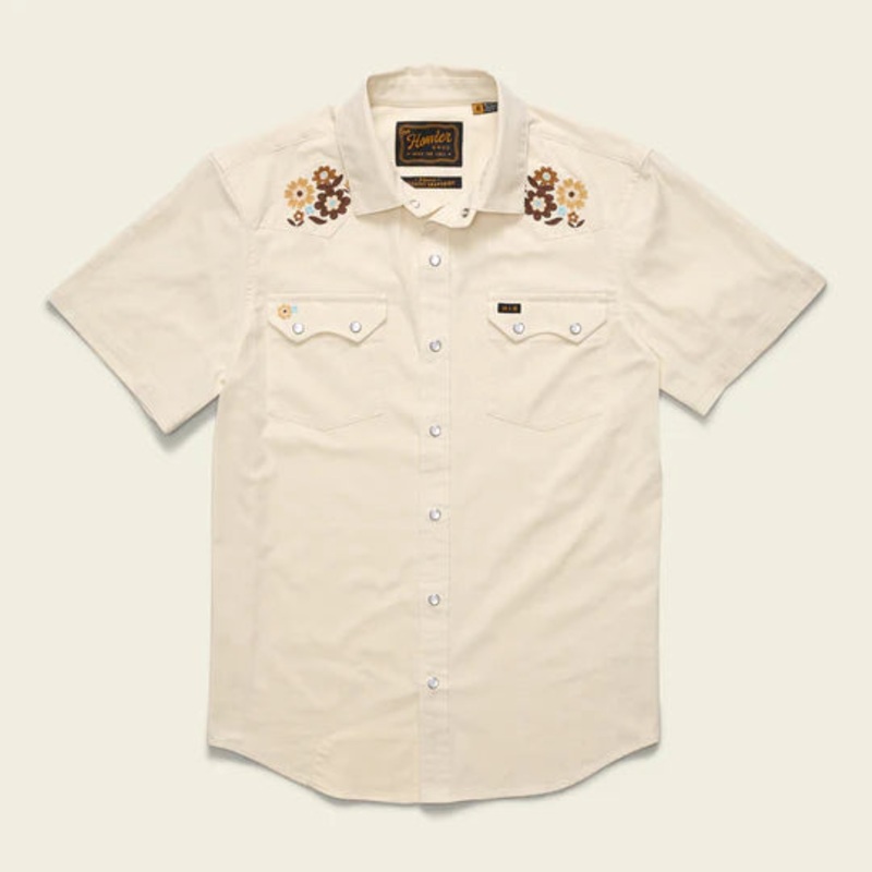 Howler Bros - Crosscut Deluxe Shortsleeve Shirt - Flower Power: Off White Dobby